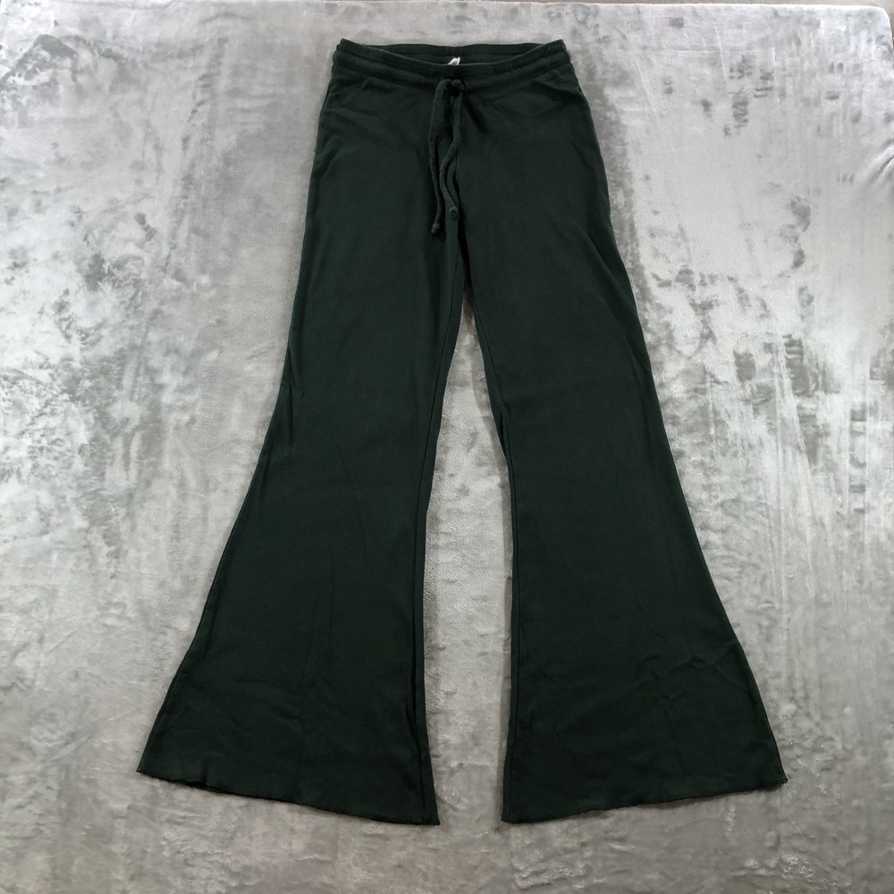 Out From Under Pants Womens Medium Green Flare Leg Cotton Jersey Lounge Pull On